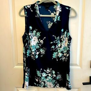 Ann Taylor Navy Blue Sleeveless Blouse Size Large